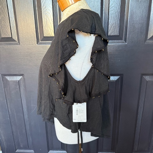 NWT FREE PEOPLE TINY BELLS TANK TOP IN BLACK SIZE: S - Picture 8 of 13